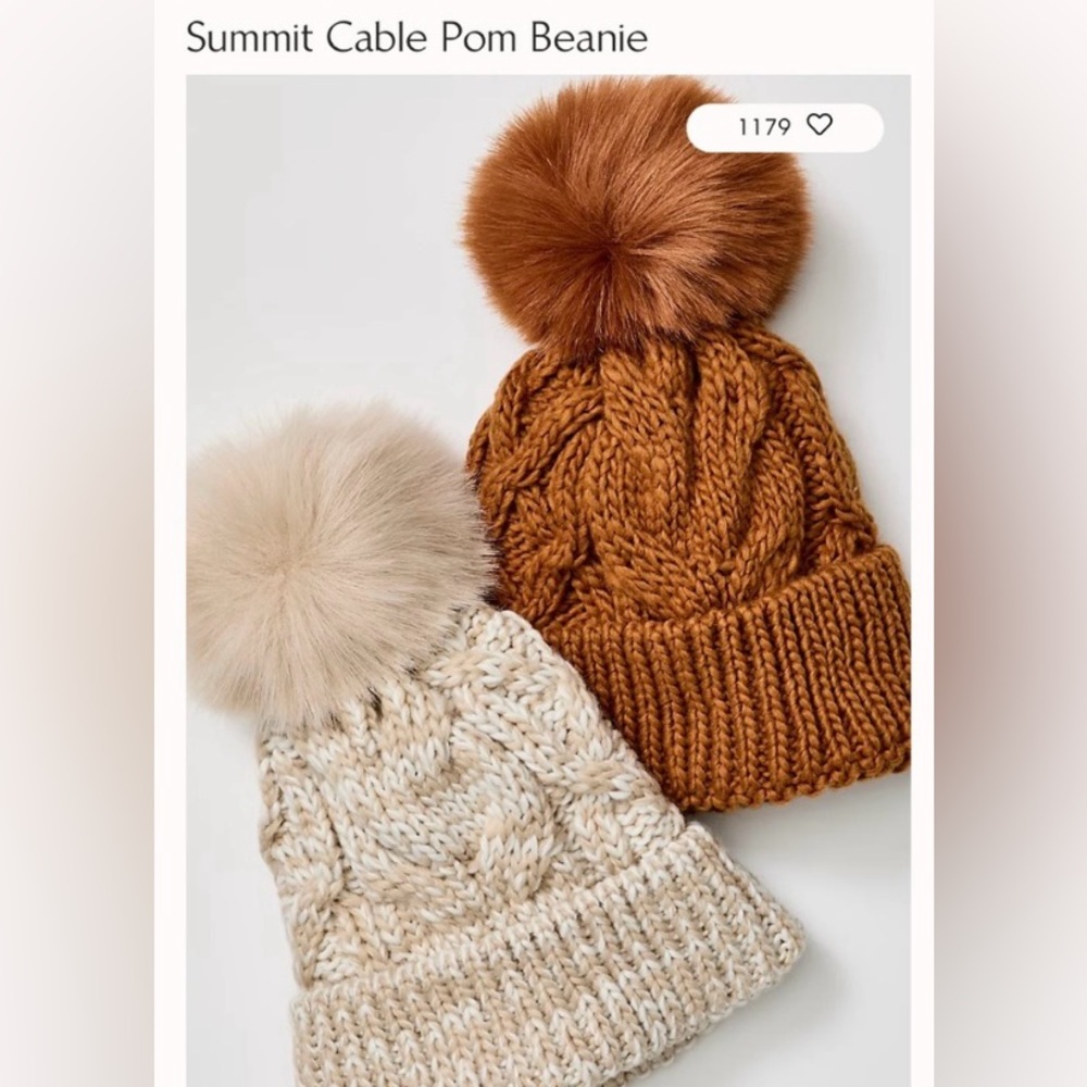 Free People Summit Cable Pom Beanie | One Size - Picture 3 of 6